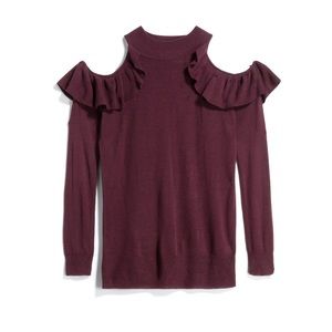 2/$10 Burgundy cold shoulder top from Stitch Lg